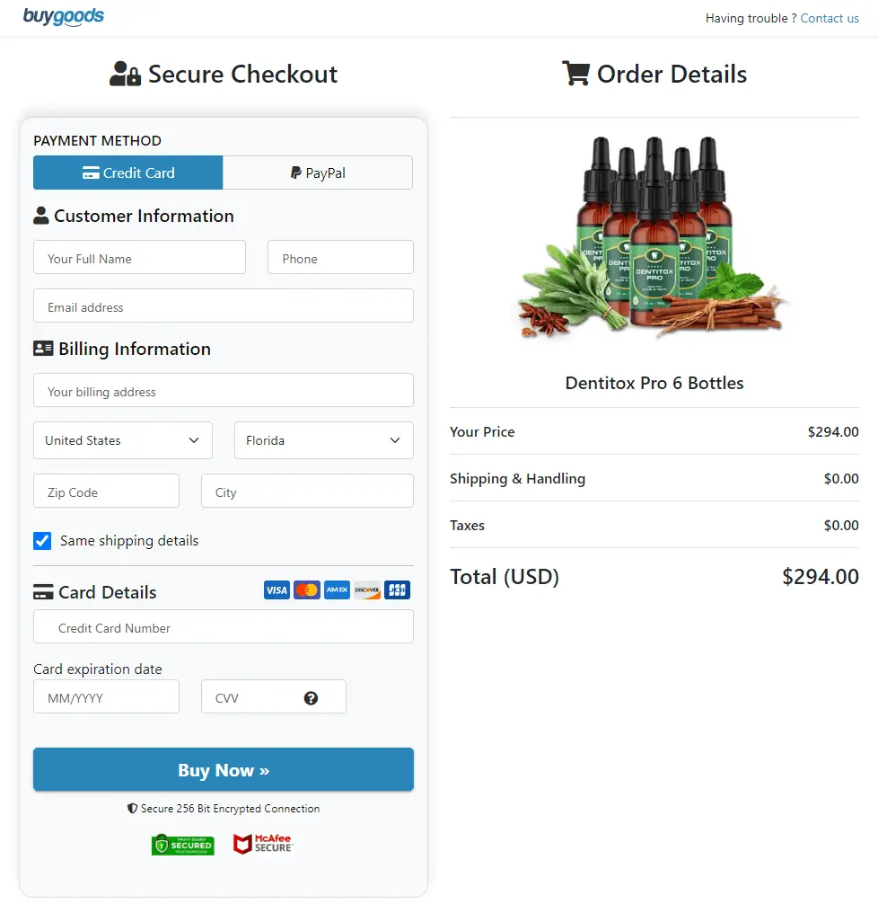 Dentitox Pro Order Form